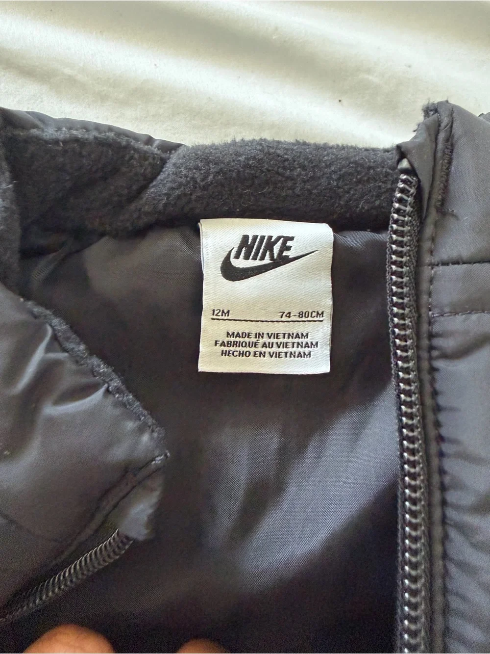Nike Kids Black Puffer Vest with White Logo